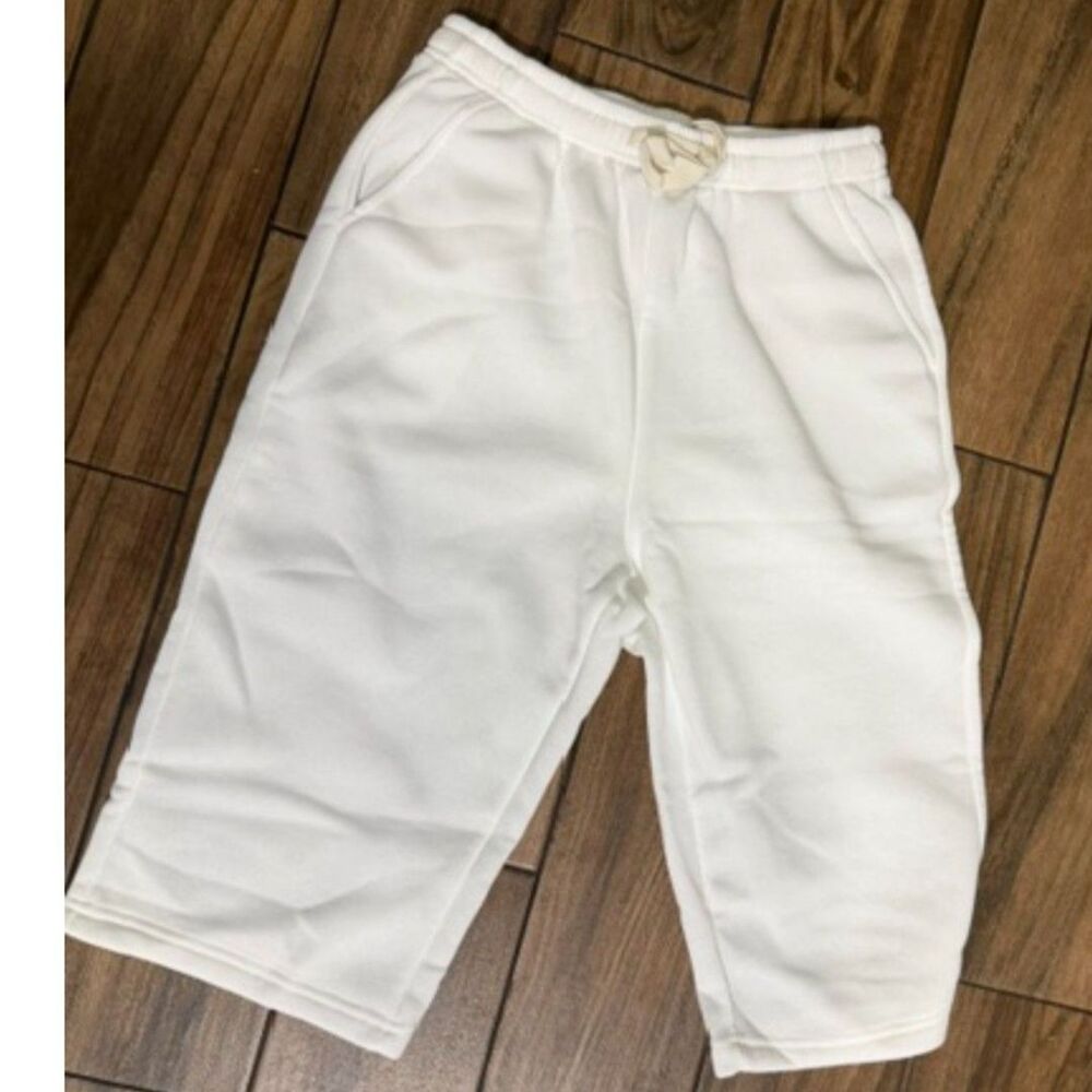 unbranded fleece sweat shorts small white drawstring